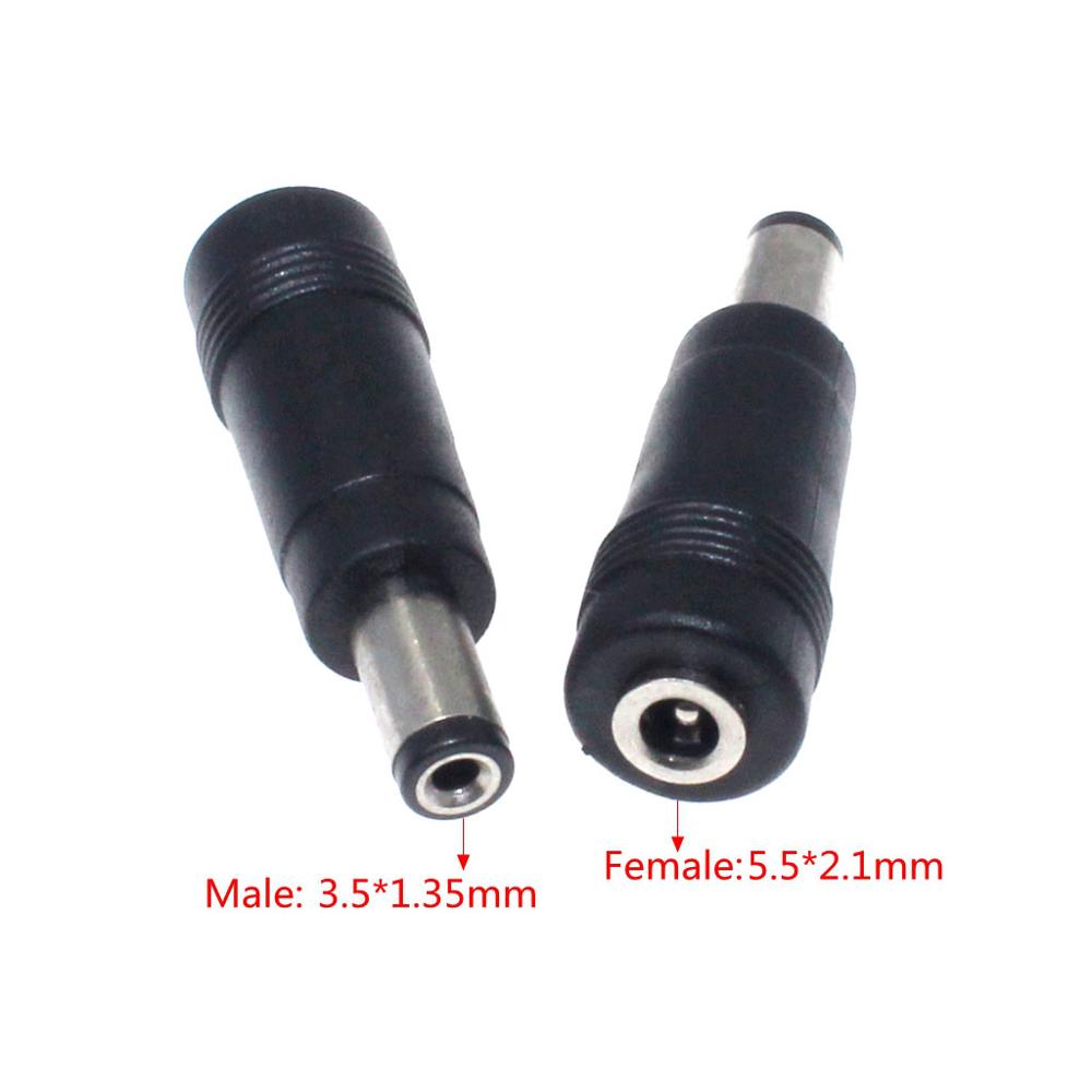 DC 5.5mm x 2.1mm 5.5/2.1mm Male to 3.5mm x 1.35mm 3.5/1.35mm Female Converter Adapter Connector Jack for CCTV Camera LED