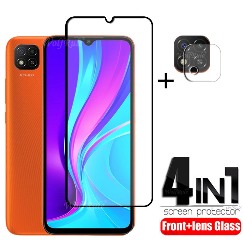 4-in-1 For Xiaomi Redmi 9C Glass For Redmi 9C Tempered Glass HD Protective Glass Screen Protector For Redmi 9A 10C 9C Lens Glass
