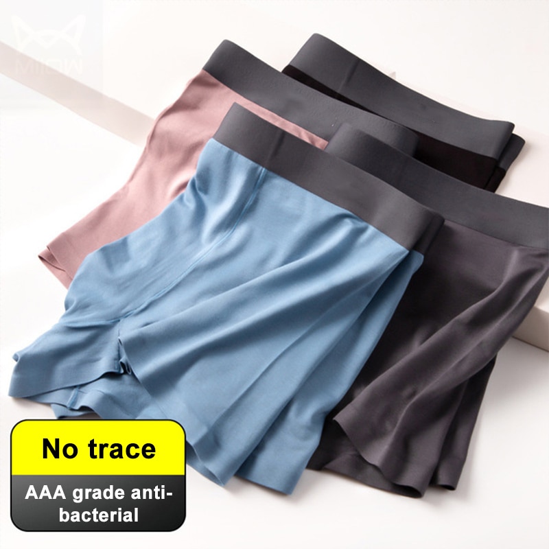 Men Underwear Cotton Boxers Man Breathable Silk Panties Solid Shorts Brand Underpants Men Boxer for Family Sexy Mens Underwear