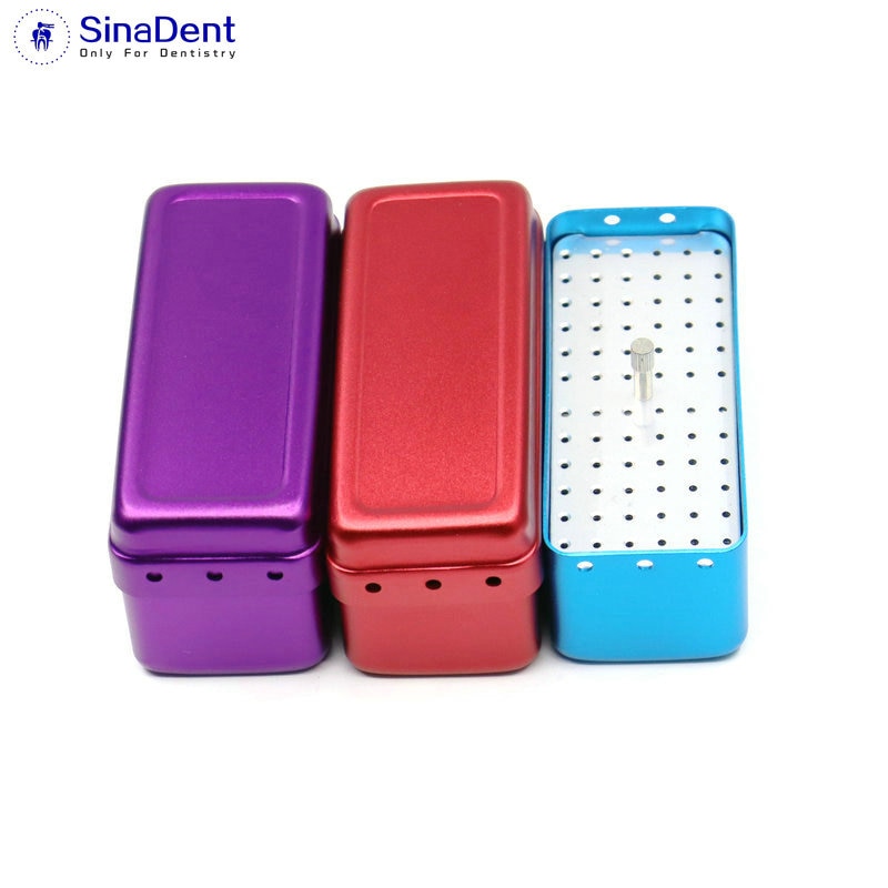 1Pcs Dental 72 Holes Endo box Dental Aluminum Disinfection Box Autoclave Sterilizer Case Diamond Burs Holder for Endo Files
