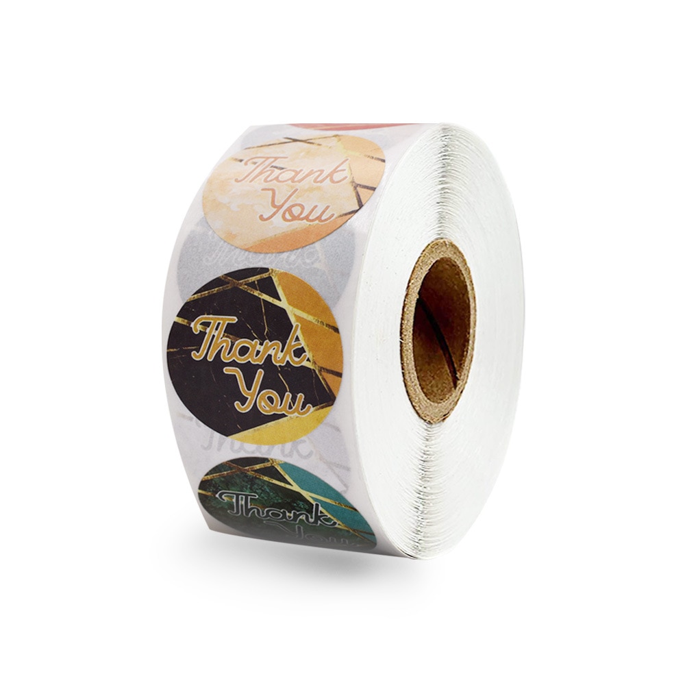 50Pcs/wad 6 Styles Round Thank You Sticker Seal Label Scrapbook Label DIY Handmade Cake Baking Decoration Stationery Stickers