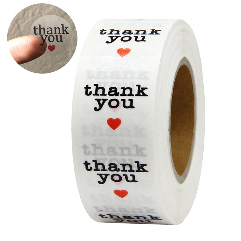New styleThank You Stickers Seal Labels Gold Cute Stickers Scrapbooking for Package Stationery Sticker 50pcs Roll