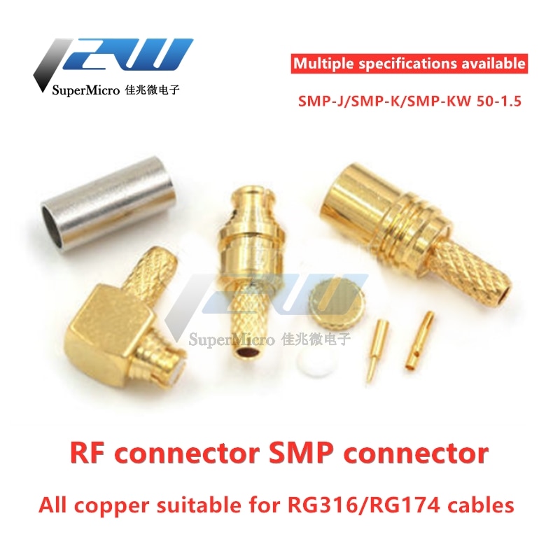 SMP-KW-1.5 SMP-C-J-K RF coaxial connector, SMP Straight Male/Straight Female/Angled Female SMP connector for RG316/174 ( 1 PCS )