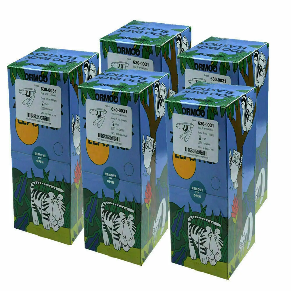 ORMCO Zoo Dental Rubber Bands Orthodontic Elastics Chains Ties 3.5OZ 1/8 3/16 1/4 5/16 3/8