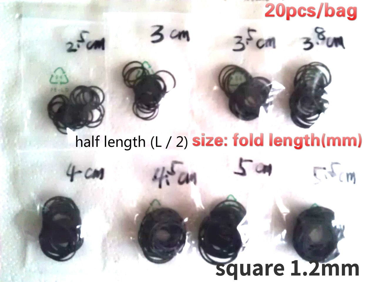 20pcs 7 kinds of drive belt for DVD CD audio player square 1.2mm