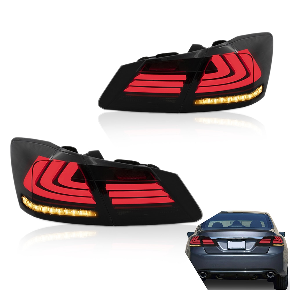 LED Taillights For Honda Accord 9th 2013 2014 2015 Rear Tail Lamps Dynamic Car Accessories