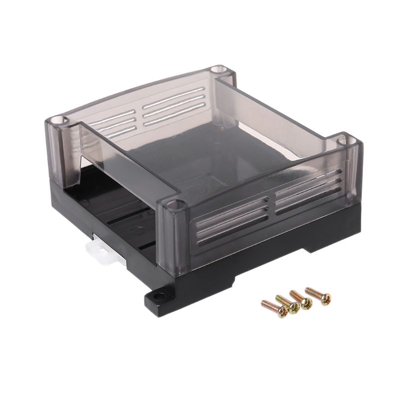 1pc Transparent Plastic Industrial Control Box Panel Enclosure Case Din Rail Project Electronic DIY PCB Shell