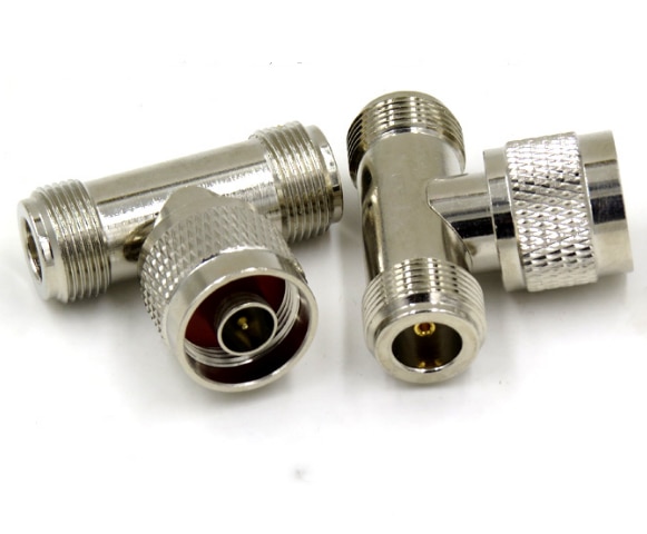 1PC 3 Way Connector N Male Jack to 2 N Female Triple T in RF Adapter Outdoor / Indoor Antenna / Signal Repeater N Male Connector
