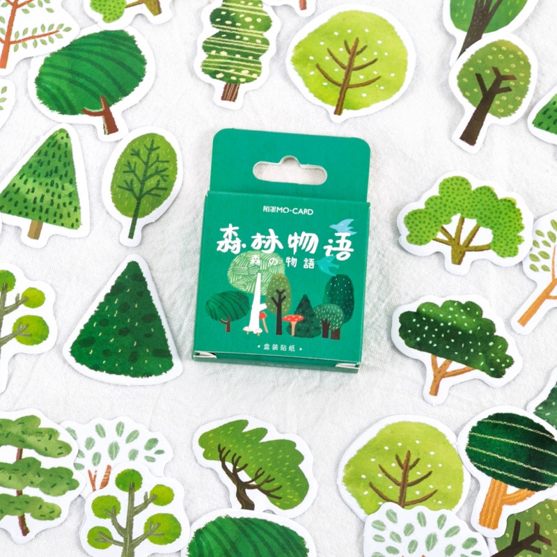 46 Pcs/pack Kawaii Small Trees Series Decorative Stationery Stickers Scrapbooking Diy Diary Album Stick Label