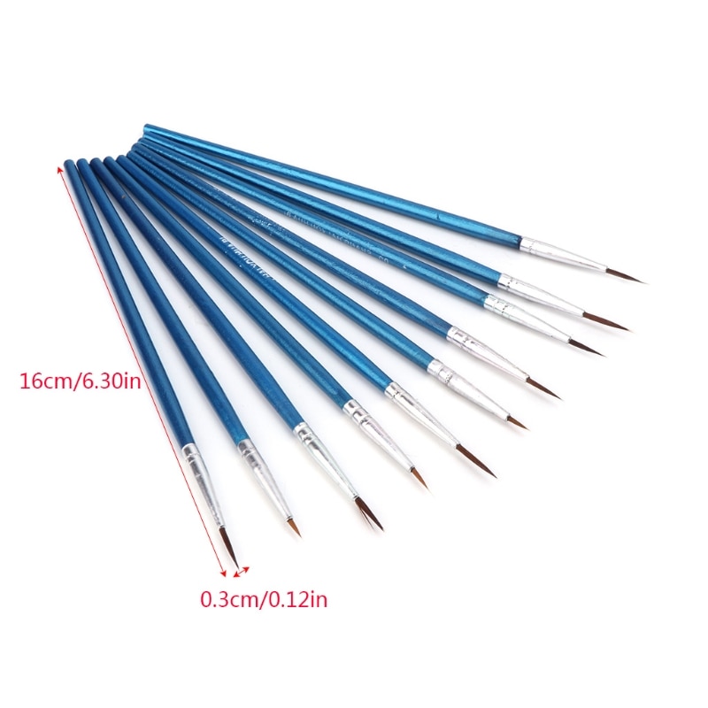 10Pcs/Set Multifunction Kids Student Art Supplies Watercolor Gouache Painting Pen Nylon Hair Wooden Handle Paint Brush Drawing