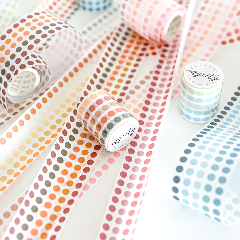 Yoofun 1 Roll Base Element Decorative Adhesive Tape Dot Masking Washi Tape Diy Scrapbooking Sticker Label Japanese Stationery