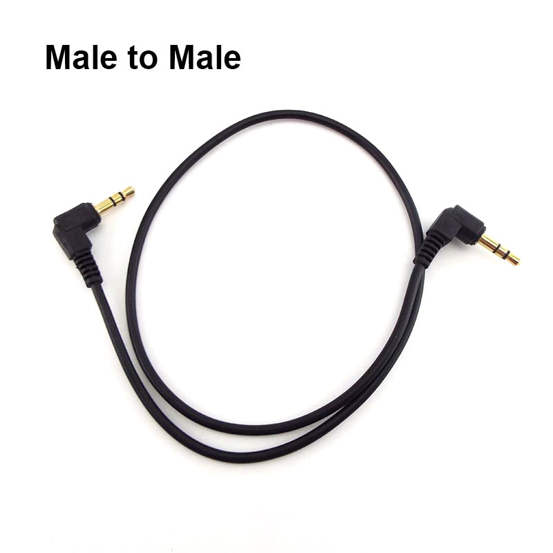 0.5M 1M Audio Cable 3.5mm Male to Male 90 Degree Angle Car AUX Speaker Stereo MP4 MP5 Audio Line Cord PVC