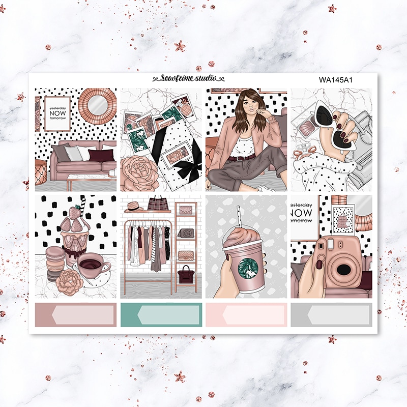 Tropical fashion Weekly list label Decorative Sticker DIY Retro flower Stationery sticker Scrapbooking album Stickers