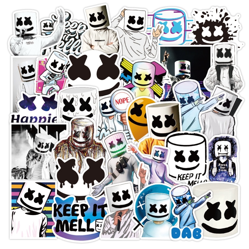 DJ Marshmello Fans Stickers Doctom Chris Comstock EDM Singer Stickers Notebook Waterproof Scrapbooking Marshmello Stickers