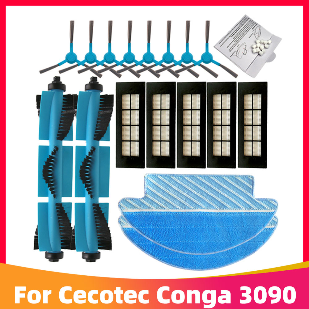 Replacement For Cecotec Conga 3090 Robot Vacuum Cleaner Spare Parts Roller Main Side Brush Hepa Filter Mop Rag Universal Wheel
