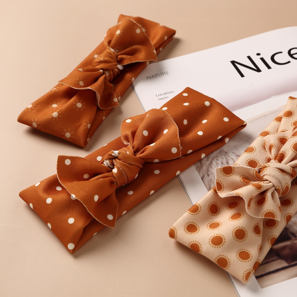 Vintage Baby Headband For Girls Hair Bows Head Wrap Printing Kids Cotton Turban Lovely Children Party Hairbands Hot Sale