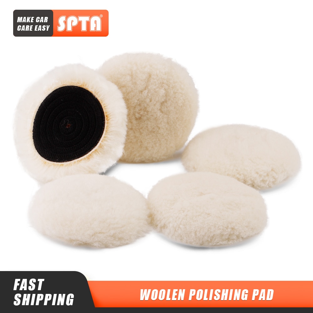 (Bulk Sales 2Pcs & 5Pcs)SPTA 1"/2"/3"/5"/6"/7“ Heavy Cut Wool Polishing Pad High Density Lambs For 