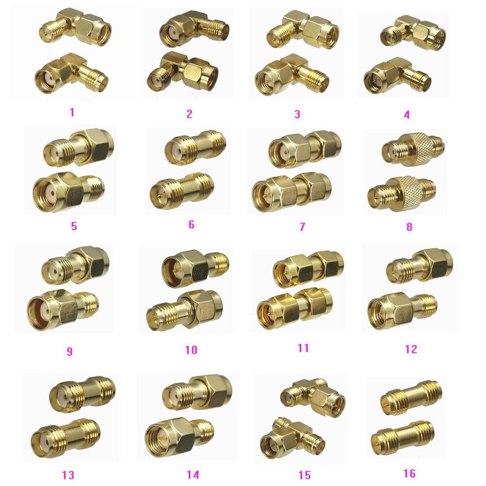 1pcs Connector Adapter SMA RP-SMA to SMA RPSMA Male Plug & Female Jack Straight & Right angle RF Coaxial Converter New B