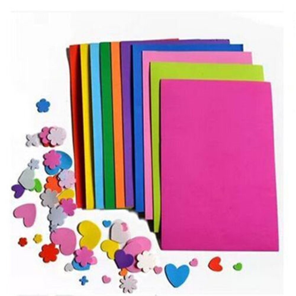 10pcs/bag 1mm Thick A4 With Gold Powder Sheet Material Glitter Bright Sponge Paper Foam Paper Kindergarten Handmade