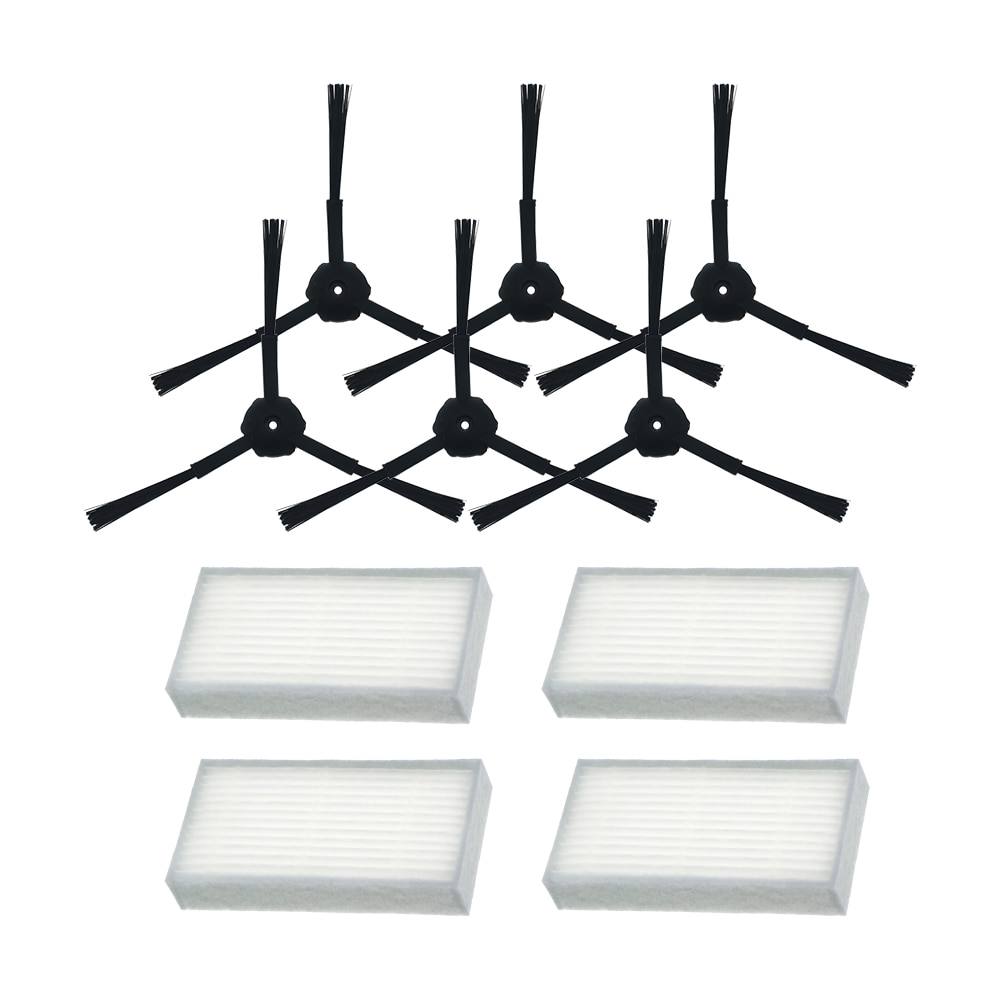 6pcs side brush+4pcs filter Hepa for Ariete Briciola 2711 2712 2713 2717 ROBOT HOFER Cleaner parts accessories