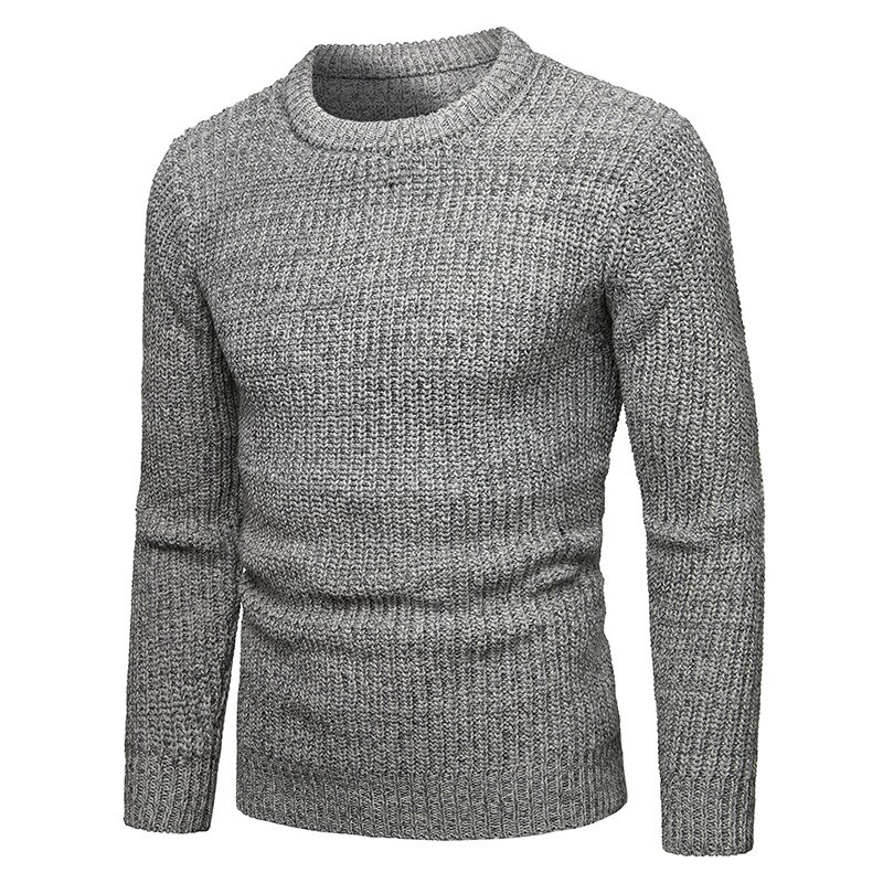 2020 Winter Crew Neck Pullover Sweater Men Thick Warm Knitted Sweaters Men Fashion Solid Color Long Sleeve Slim Sweaters Men