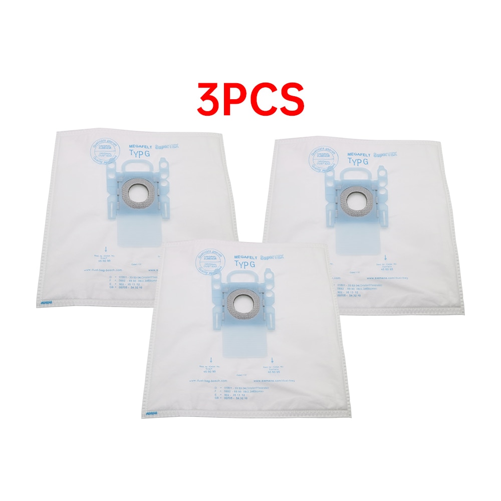3 pack vacuum cleaner dust bag replacement for Bosch Microfibre Type G GXXL GXL MegaAir SuperTex BBZ41FGXXL