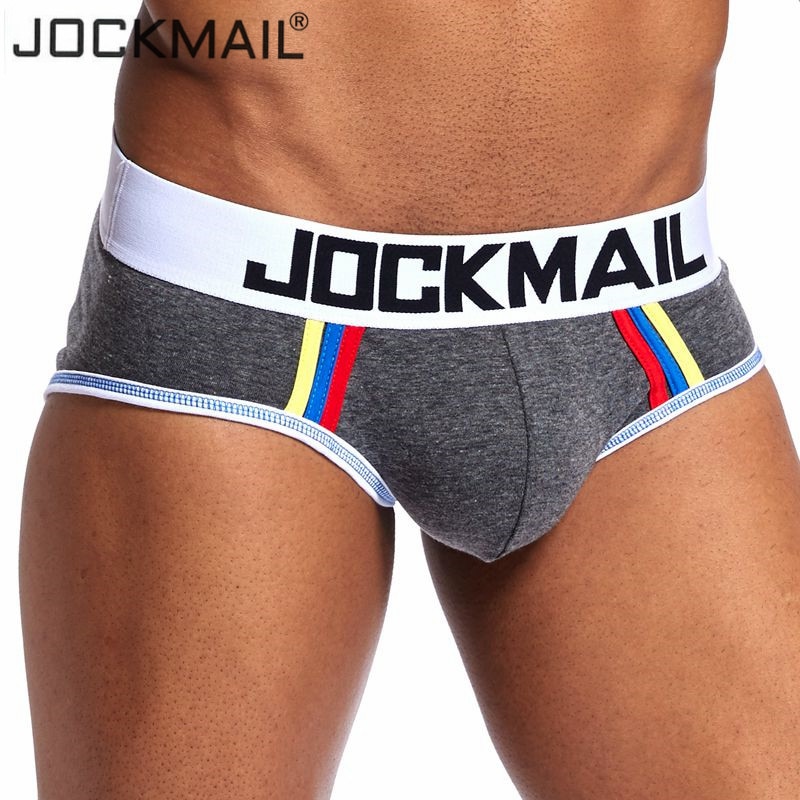 JOCKMAIL Men Sexy Underwear Penis Pouch Cueca Gay Push Up Men Streak Briefs Jockstrap Calzoncillos Hombre Panties Cotton Shorts