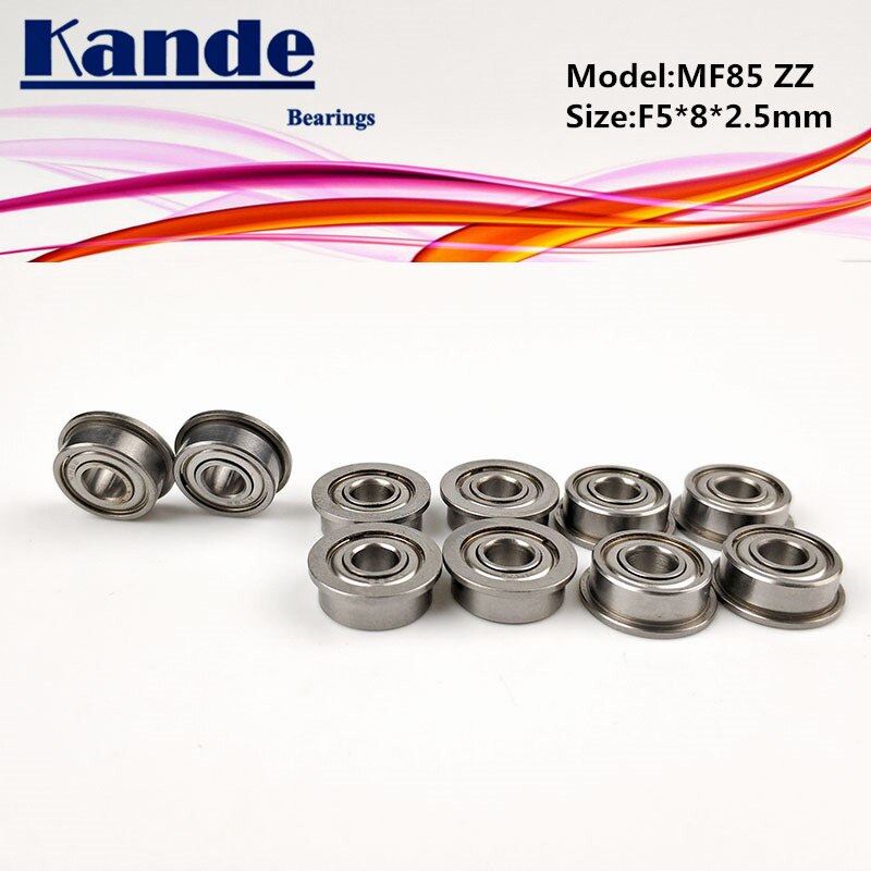Kande Bearings 10PCS MF85ZZ MF85Z MF85 MF85 ZZ MF85 Miniature Flange Bearing F5x8x2.5mm