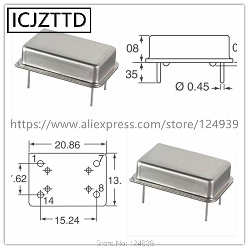 1.000MHZ 1MHZ 1M OSC DIP-4 rectangular full size 1.8432MHZ 1.8432M 2.000MHZ 2MHZ 2M 3.579545MHZ 3.579MHZ 20.86mmx13.20mm 48MHZ