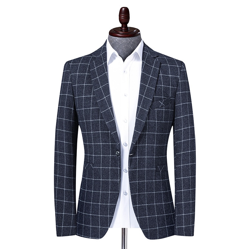 New Arrivla Fashion Suit Men Spring Autumn Clothing Youth Plaid Single Breasted Casual Blazers Men Suits Plus Size MLXL2XL3XL4XL