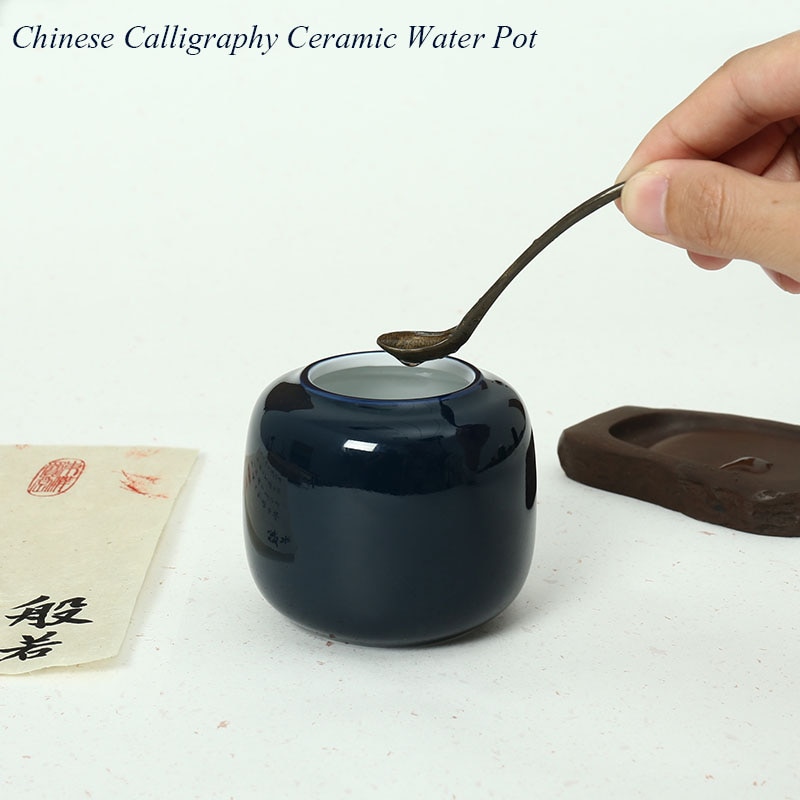 1piece Chinese Calligraphy Chinese Painting Chinese Ceramic Water Pot Writing-brush Washer Art Paint Suppliers