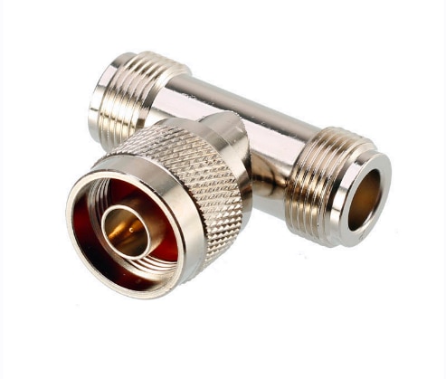 1pc N male plug to 2x Two N female jack T triple RF Splitter connector 1M2F Adaptor