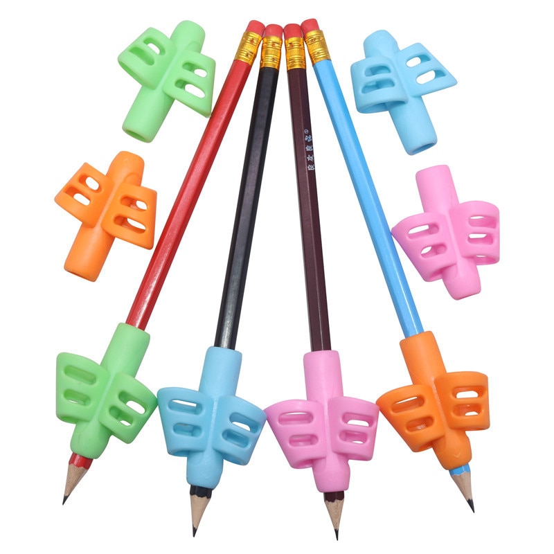 10 Pcs Children Writing Pencil Pen Holder Kids Learning Practise Silicone Pen Aid Posture Correction Device for Students
