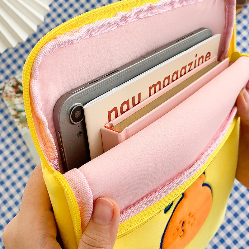 Kawaii Handbag Case For IPAD Pouch Bag Students Cute Notebook Protective Case Pencil Bag Pouch File Folder Stationery Kid Gifts