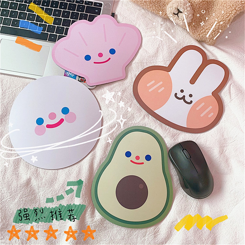 Cute Avocado Rabbit Mouse Pad Student Portable Notebook Pad Keyboard Protection Pad Office Desktop Non-slip Mini Mouse Pad