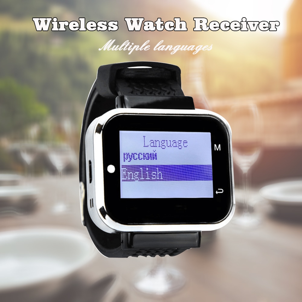 Wireless Calling System 1 Smart Watch Receiver Big Screen Waiter Pager Customer For Restaurant Church Office Bar