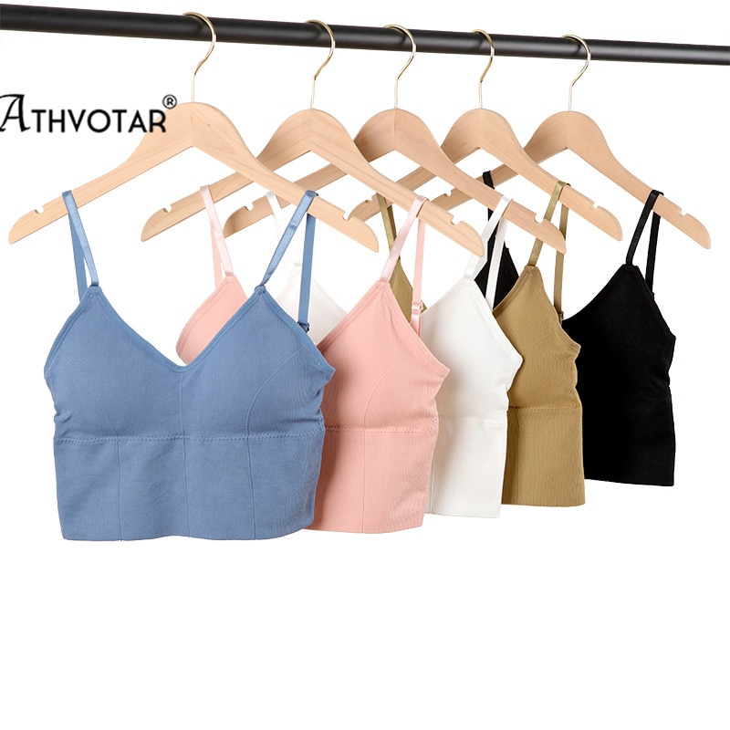 ATHVOTAR Seamless U-shaped Tube Top Bra Sexy Solid Color Ladies Brassiere Comfortable Adjustable Shoulder Strap Padded Underwear