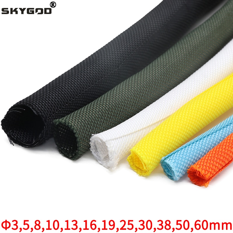 1/5M Self Closing PET Expandable Braided Sleeve Self-Closed Flexible Tube Insulated Hose Wire Wrap Cable Self Close Protecter
