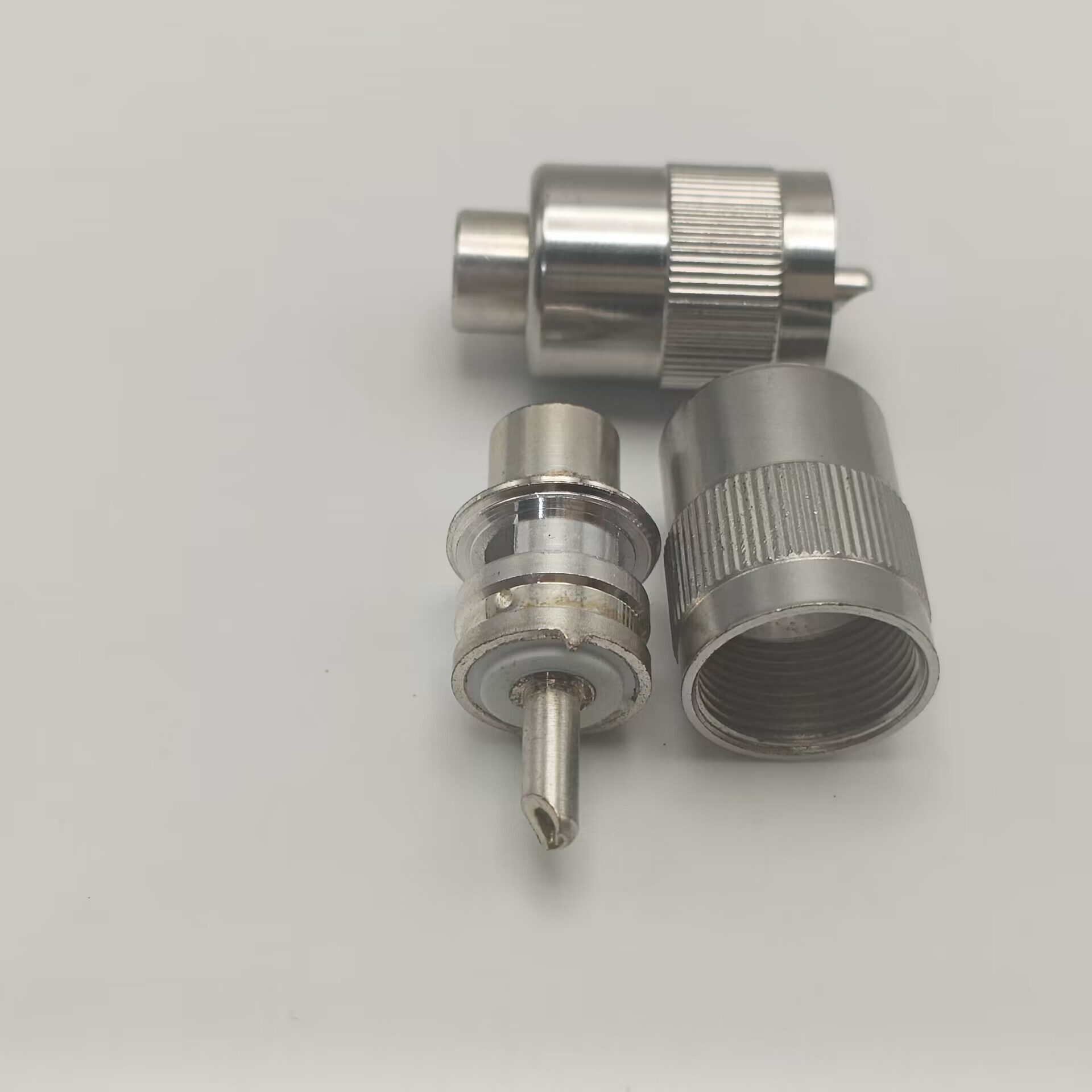2pcs Connector UHF male PL259 plug solder RG58 RG142 RG400 LMR195 cable Silver