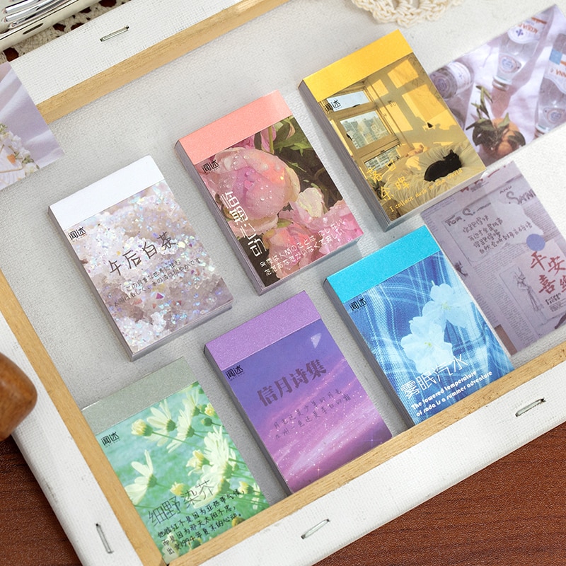 50 sheets setting sun Decorative Stickers Scrapbooking Stick Label Diary Album stationery painting flower Sticker Accessories