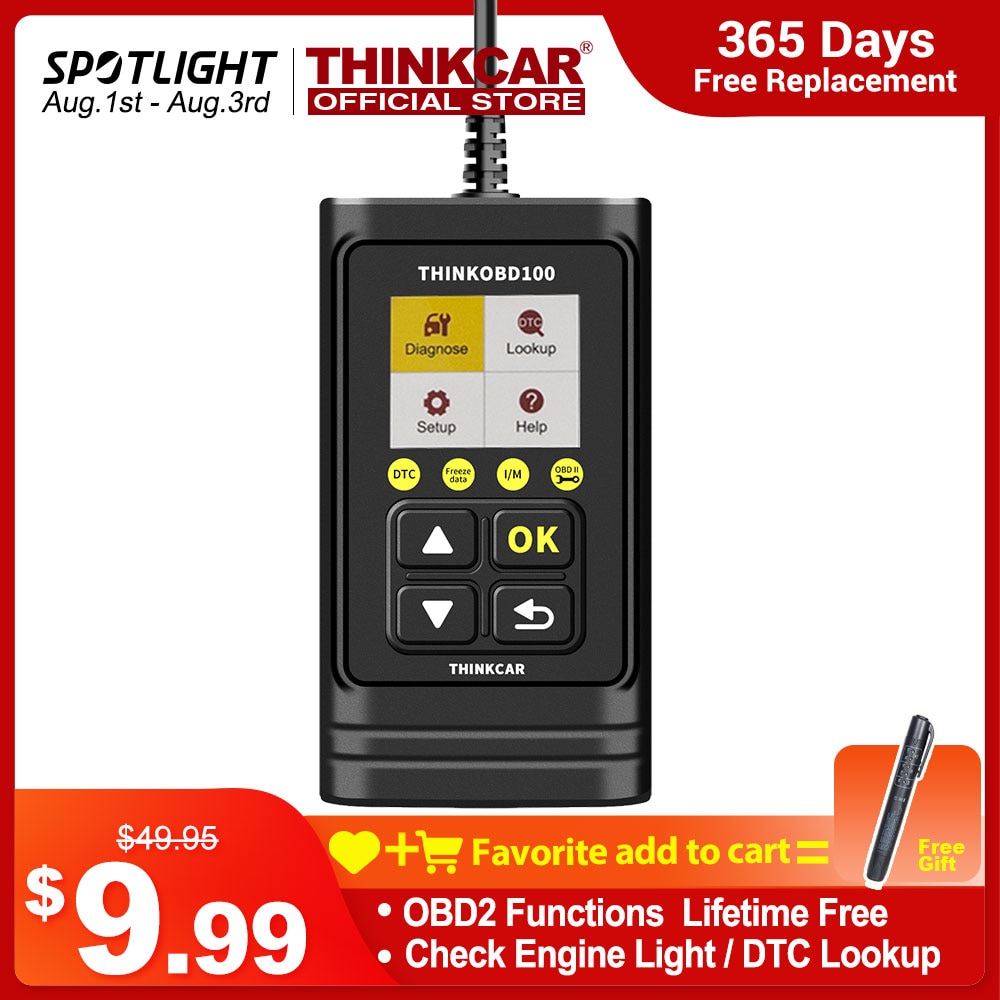 THINKOBD 100 All OBD2 Functions DTC Lookup VIN Live Data Reset Engine Light Diagnostics Car Scanner Diagnostic Tool #SL1
