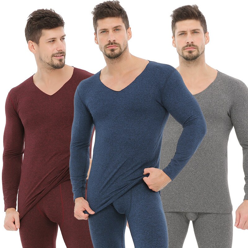 Men Soft Underwear Keep Warm Winter Clothes Thermal Underwear Sets Long Winter Clothes Soft Thermo Polyester Men Underwear