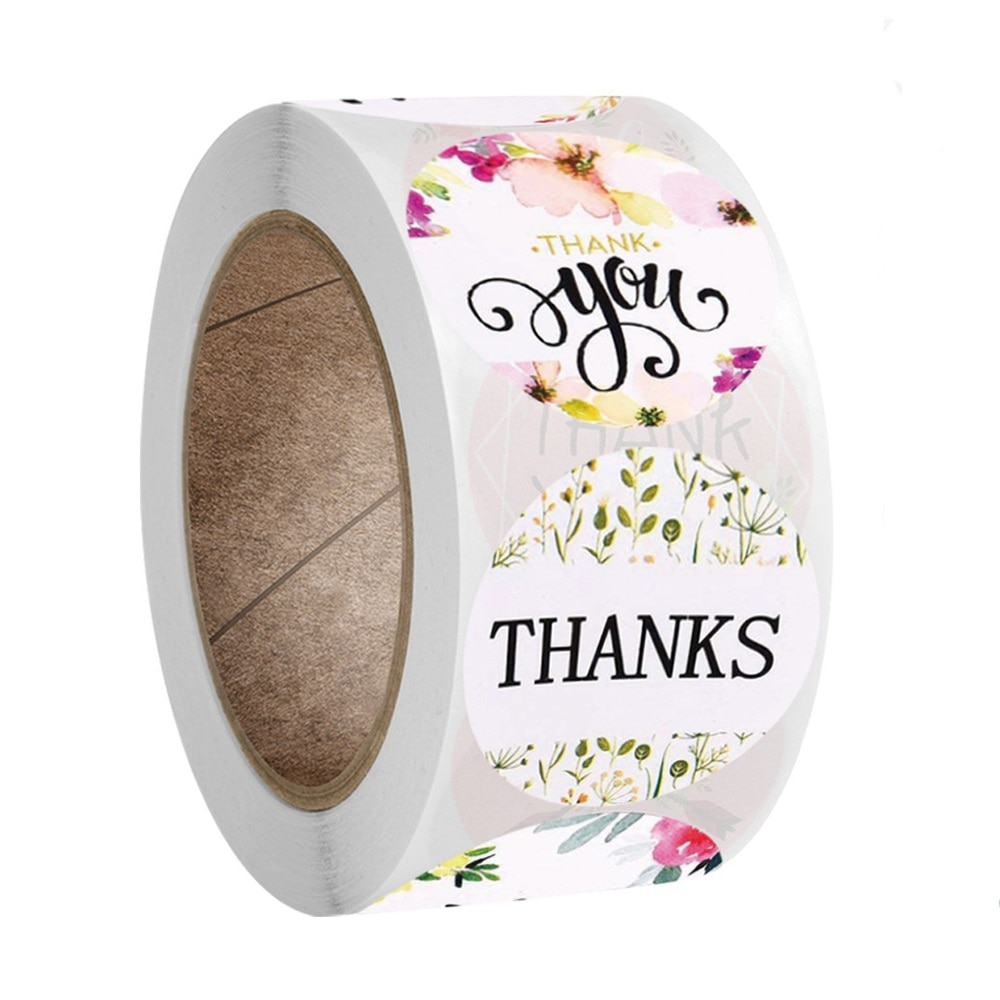100-500pcs Thank You Stickers Seal Labels Scrapbook Handmade Sticker Circle Stationery Food Hand Made Deco for Envelope Gift