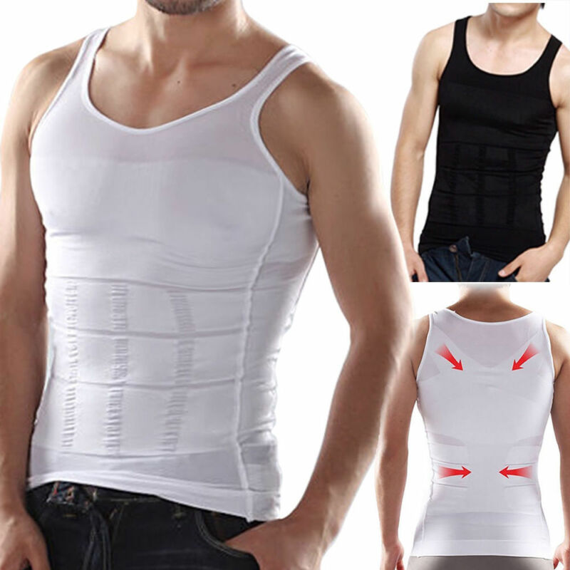 Sexy Men Slim Body Shaper Slimming Tummy Control Tummy Belly Fatty Underwear Vest Body Shape T Shirt Corset Shapewear Plus Size