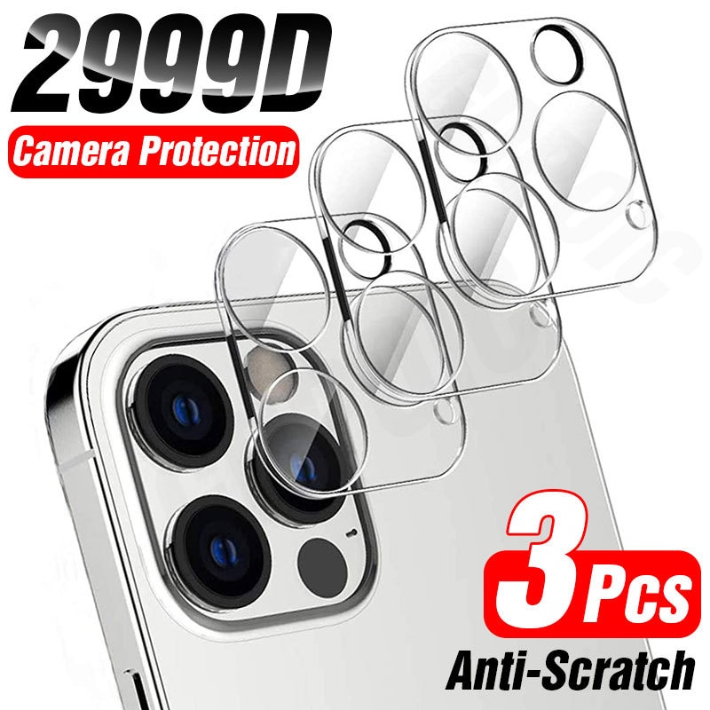 3Pcs Full Cover Camera Lens Protector on For iPhone 12 13 Pro Max Mini Tempered Glass For iPhone 11 Pro Max XR Camera Protector