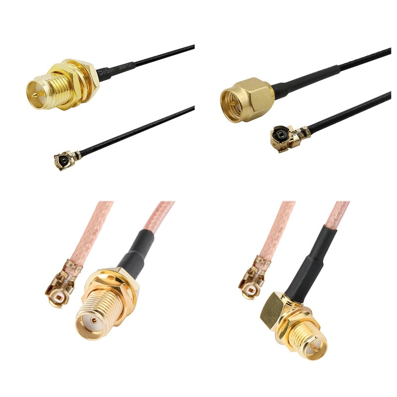 JXRF 2PCS SMA Connector Cable Female to uFL/u.FL/IPX/IPEX UFL to SMA Female RG178 1.13 Antenna RF Cable Assembly