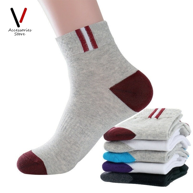 5pair=10pcs Men's Casual long Sock Soft Breathable Cotton Sports Socks Mens Socks Boy Comfortable Breathable Tube Socks