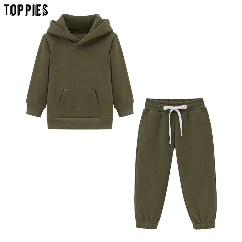 Toppies Winter Child Set Tracksuits matching hoodies Two Piece Set Family Pullover Sweatshirts 2021 clothes for girls boys suits