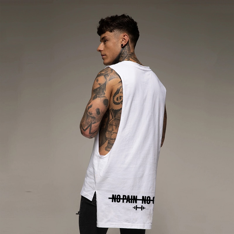 Muscleguys Gym Clothing Fitness Tank Tops Men Extend Cut Off Dropped Armholes Sports Vest Bodybuilding Workout Sleeveless Shirt