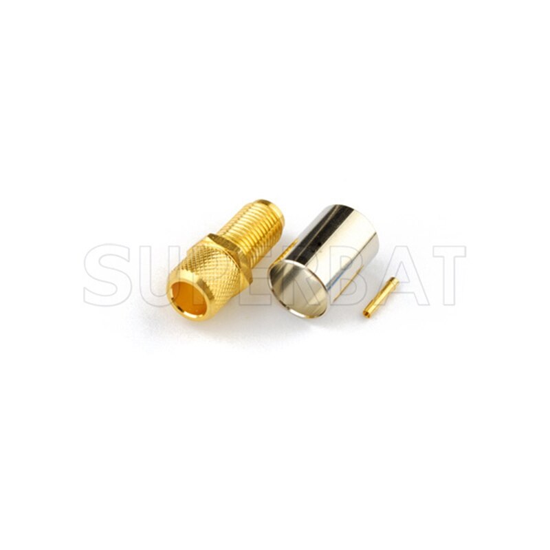Superbat SMA Female Crimp Coaxial Connector for Cable RG58 LMR195 50-5/KSR300 Goldplated